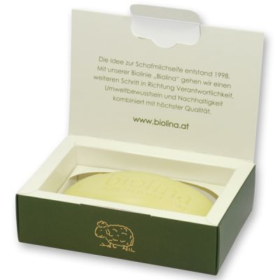 Biolina sheep milk soap handsome 150g in box, Ginger lime 