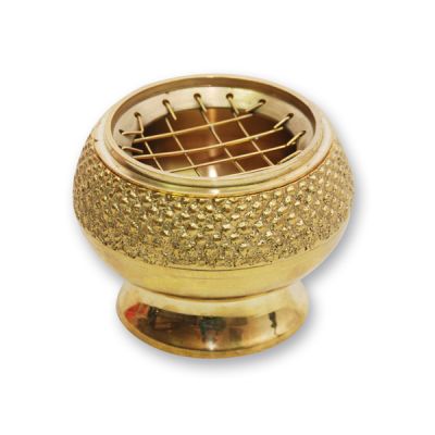 Incense vessel, 5,5x6cm brass, lattice removable 