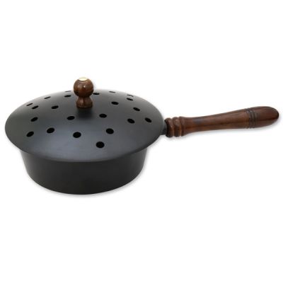 Incense pan with wooden handle 13cm for a charcoal 