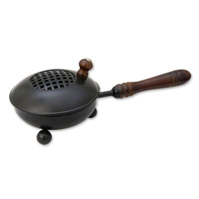 Incense pan with wooden handle 8cm for a charcoal 