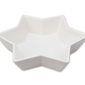 star shaped white plate, 20cm 