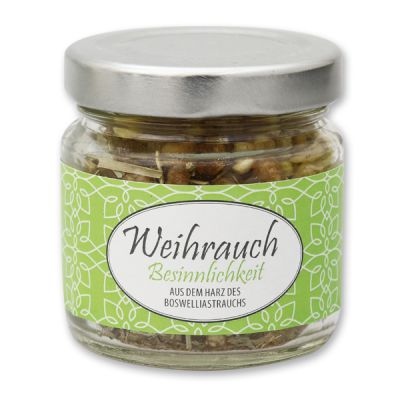 Incense mix 50g in glass jar, "Besinnlichkeit" 