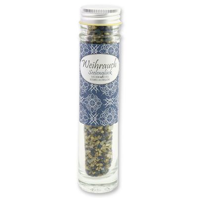 Incense mix 35g in a high glass jar, "Seelenglück" 