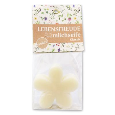 Sheep milk soap marguerite 78g in a cellophane bag "Lebensfreude", Classic 