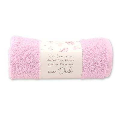 Guest towel 30x50cm "Weil Engel nicht überall...", light pink 