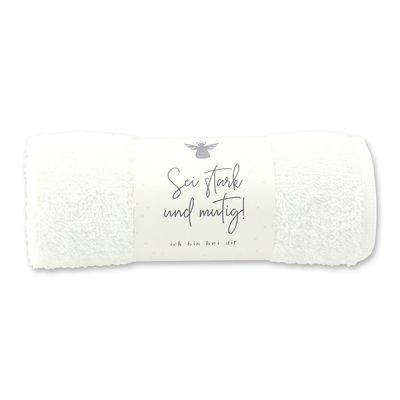 Guest towel 30x50cm "Sei stark und mutig...", white 