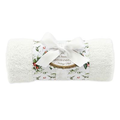 Towel rolled 30x50cm "Vintage motif 218", white 