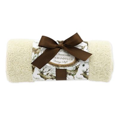 Towel rolled 30x50cm "Vintage motif 223", cream 