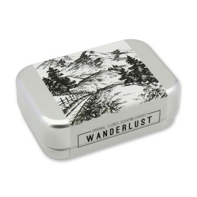 Sheep milk soap square 100g in a can "Wanderlust", Edelweiss 