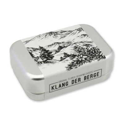 Sheep milk soap square 100g in a can "Klang der Berge", Edelweiss 