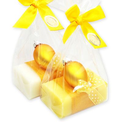 Sheep milk soap 100g, decorated with a easter egg packed in a cellophane bag, Classic/Grapefruit 