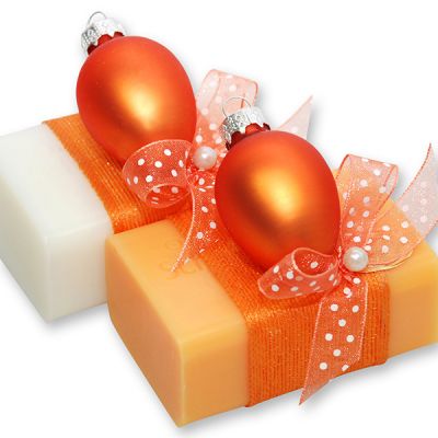 Sheep milk soap 100g, decorated with an easter egg, Classic/orange 