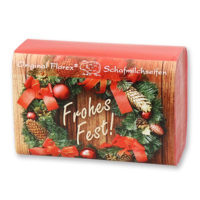 Schafmilchseife eckig 100g "Frohes Fest", Granatapfel 