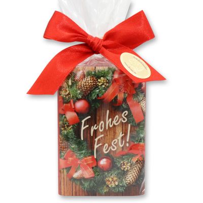 Sheep milk soap 100g in a cellophane bag "Frohes Fest", Pomegranate 