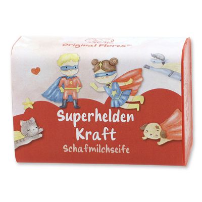 Sheep milk soap square 100g "Superhelden Kraft", Berry dream 