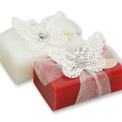 Sheep milk soap 100g, decorated with a butterfly, Classic/pomegranate 