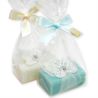 Sheep milk soap 100g, decorated with a butterfly in a cellophane, Classic/salt soap 