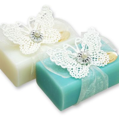 Sheep milk soap 100g, decorated with a butterfly, Classic/salt soap 