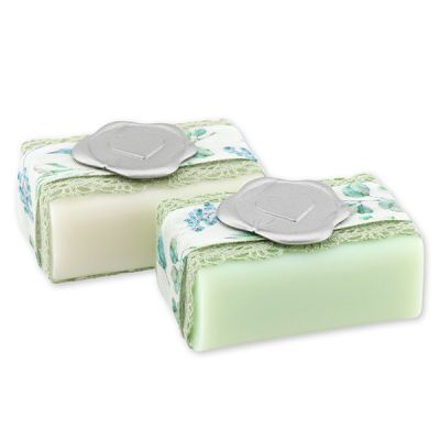 Sheep milk soap 100g decorated with a heart-seal, Classic/cucumber 