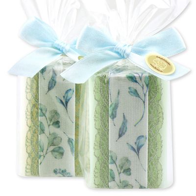 Sheep milk soap 100g, decorated with a ribbon in a cellophane, Classic/cucumber 