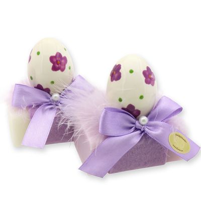 Sheep milk soap 100g decorated with an easter egg, Classic/Lilac 