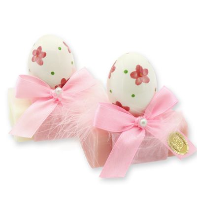 Sheep milk soap 100g decorated with an easter egg, Classic/Magnolia 