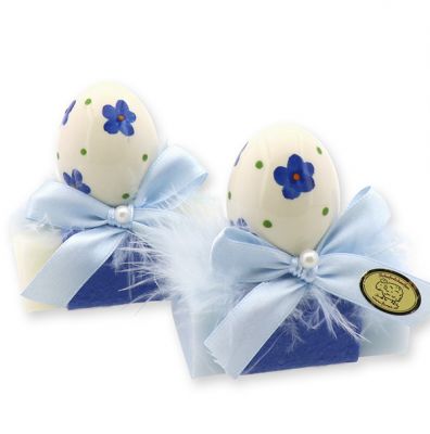 Sheep milk soap 100g decorated with an easter egg, Classic/Forget-me-not 