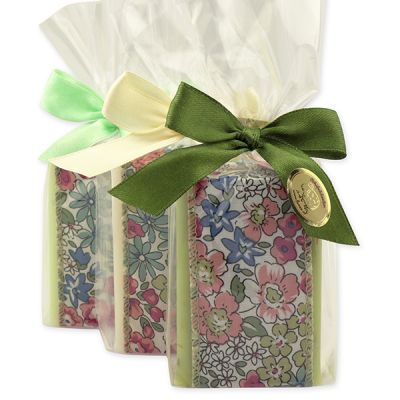 Sheep milk soap 100g decorated with a ribbon in a cellophane bag, Classic/verbena/meadow flower 