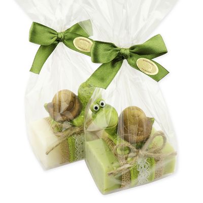 Sheep milk soap 100g decorated with a turtle in a cellophane bag, Classic/verbena 