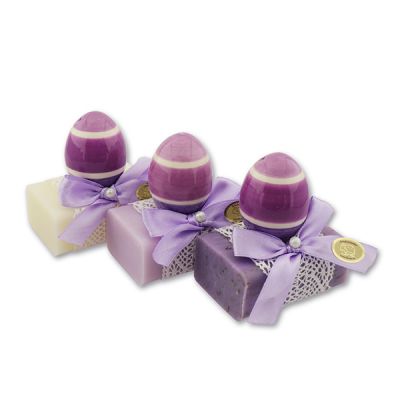 Sheep milk soap 100g decorated with an egg, Classic/lavender/lilac 