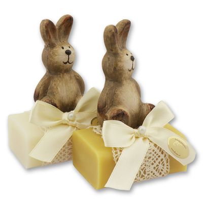 Sheep milk soap 100g decorated with a rabbit, Classic/swiss pine 