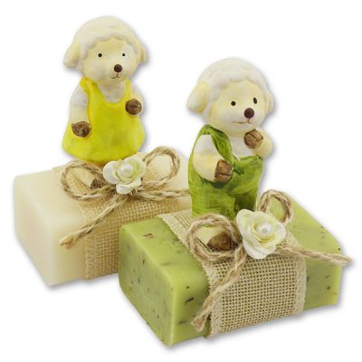 Sheep milk soap 100g decorated with a sheep, Classic/Verbena 