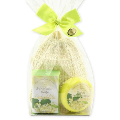 Soap set 3 pieces in a cellophane bag, Lime blossom 