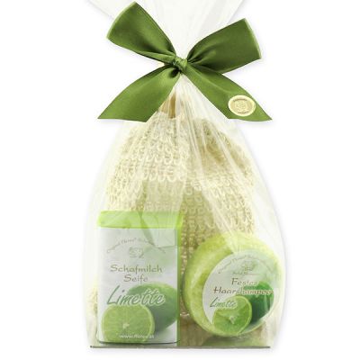 Soap set 3 pieces in a cellophane bag, Lime 