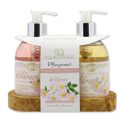 Pflegeset Flüssigseife 250ml & Dusch- und Schaumbad 250ml, Wildrose 