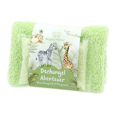 Bath salt 60g with a washcloth "Dschungel Abenteuer", Magic land 