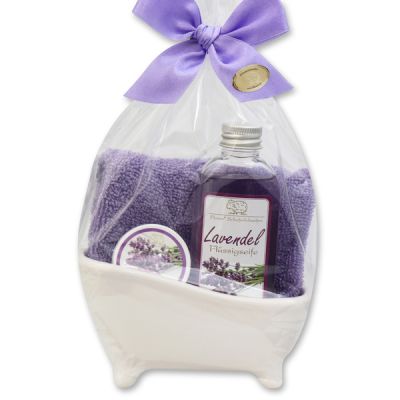 Small bathtub set 4 pieces in a cellophane bag, Lavender 