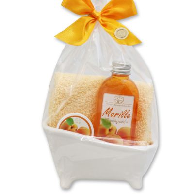 Small bathtub set 4 pieces in a cellophane bag, Apricot 