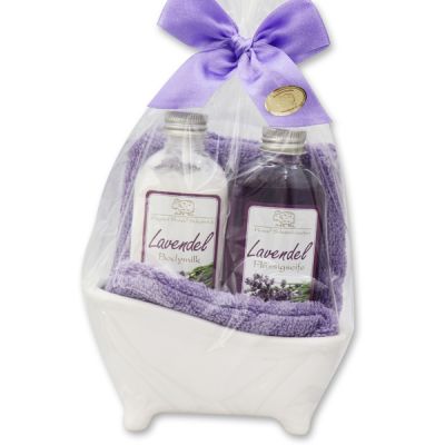 Small bathtub set 4 pieces in a cellophane bag, Lavendel 