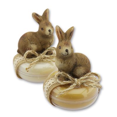 Sheep milk soap round 100g in a box decorated with a rabbit, Classic/swiss pine 