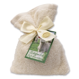 Wash cloth 16x21cm filled with sheep milk soap needles 200g, Classic 