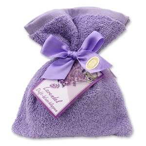 Wash cloth 16x21cm filled with sheep milk soap needles 200g, Lavender 