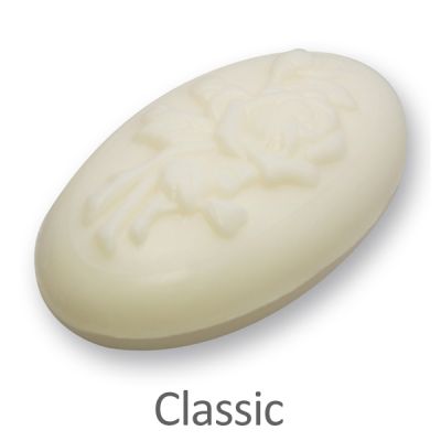 Sheep milk soap oval with a rose 118, Classic 