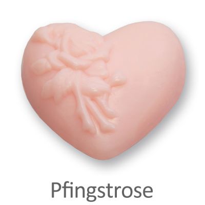 Schafmilchseife Herz mit Rose 116g, Pfingstrose 