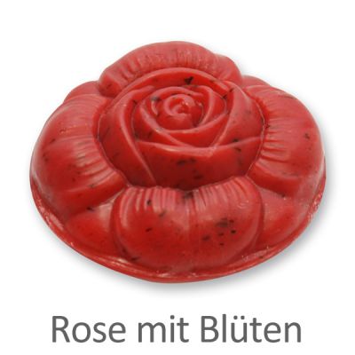 Sheep milk soap round rose 110g, Rose with petals 