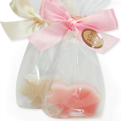 Sheep milk soap pig 15g in cellophane, Classic/Peony 