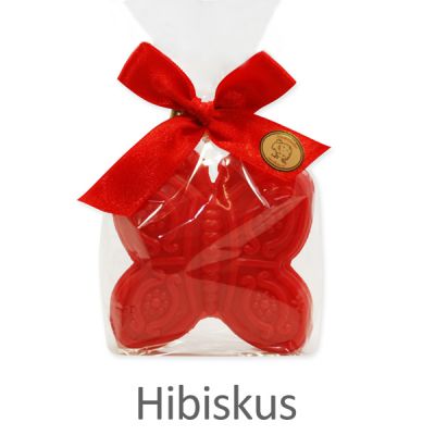 Sheep milk soap butterfly 60g in a cellophane, Hibiscus 