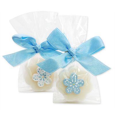 Sheep milk flower soap 20g, decorated with a flower in a cellophane, Classic 
