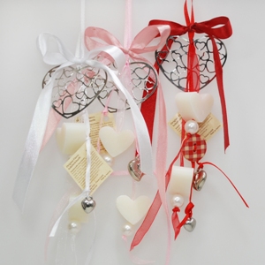 Sheep milk soap heart mini 2x12g hanging decorated with a heart, Classic 