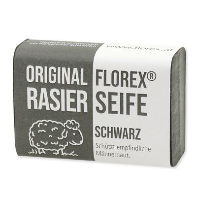 Shaving soap black with sheep milk 100g with label 